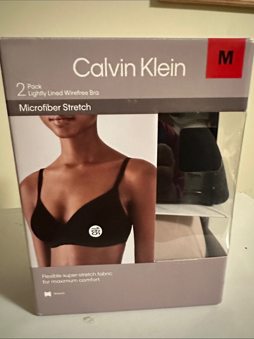 Calvin Klein Black Microfiber Stretch 2 Lightly Lined Wirefree Bra Pack